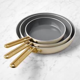 7176509 Greenpan Stanley Tucci Ceramic Nonstick Fry Pans Set Of 3