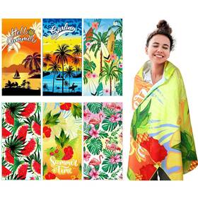 Qun-hahafelt-22 Hahafelt 6 Pack Summer Beach Towels 35 X 70 Inch Oversized Microfiber Hawaiia