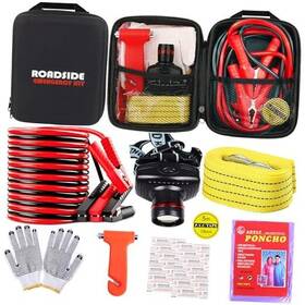 Haipuhaike 748966265339 Car Roadside Emergency Kit With Jumper Cables Automotive Safety Black