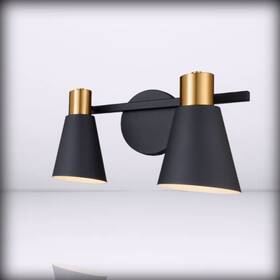 Hamilyeah 743579323124 2 - Light Bathroom Vanity Over Mir Black And Gold Lights