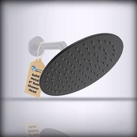 8-rain-mb-2.5 Hammerhead Showers All Metal 8 Inch Rainfall Shower For Head Matte Black - Rain