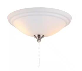 91601 Hampton Bay 2-light White Glass Bowl Ceiling Fan Led Light Kit