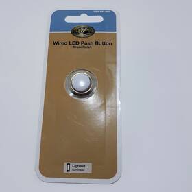 Hb-765-90 Hampton Bay Wired Led Illuminated Doorbell Push Button Brass Finish Length 0.78