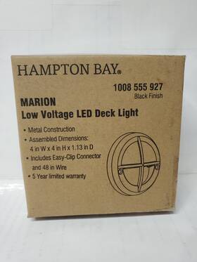 Lbw2601lx Hampton Bay Marion 37 Lumen Low Voltage Led Outdoor Stair Light Black Finsh