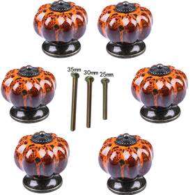 Haoyoyu 466906624827 Aeiniwer 6-piece Set Of Ceramic Knobs With Colorful And Pumpkin Handles