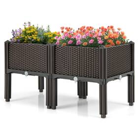 Go-hg2552 Happygrill Outdoor Raised Garden Bed 2 Planter Box With Removable Leg Go-hg2552 Happygrill Outdoor Raised Garden Bed 2 Planter Box With Removable Leg