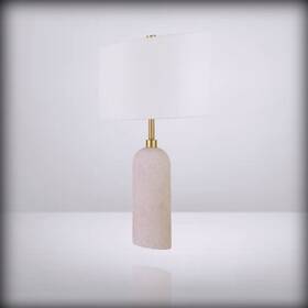 Tl1729 Henn&hart 22 - Tall Ceramic For Table Lamp With Fabric Shade In Warm Pink