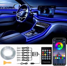 Herane 445034994902 Rgb Interior Ambient Light Kit 6-in-1 Fiber Optic App And Remote Control