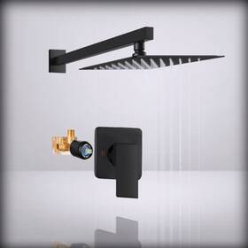 B0bhwjcpwf Heyalan Shower Faucet Set 10 Inch Square Stainless Steel Bathroom Rain Matte Black