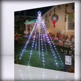 Hhgdellc115 Brizled Christmas - Waterfall Lights 240 Led With For Tree Star 8 Cool White 7