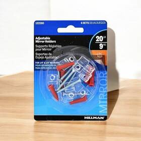 122280 Hillman Group - Fasteners/ Anchor Wire Anchorwire Medium Mirror Holder Kit 20 Lb. 6 Pk
