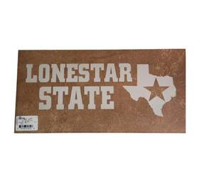 Msw12609 His Hands Etched Lonestar State With Texas Outline Accent Tile Size 12 X 6 Brown