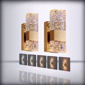Hardwired-2 Hitoo Hit002 Wall Sconces Set Of Two For Modern Light 2-pack / Gold