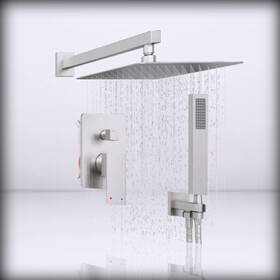 H3906bn-12 Holispa Shower - System Brushed Nickel Faucet Set With 12-inch R 12 Inch