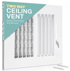 Wv2w10x6 Home Intuition 10 Inch X 6 2-way Air Vent With Adjustable Damper White