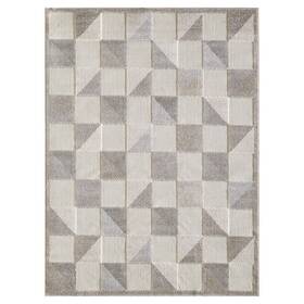 473697 Homeroots Home Decor 5 X 7 Gray Triangle Indoor Outdoor Area Rug