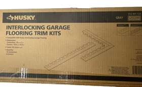 312491722 Husky 822384242506 18.4 Inch X Gray Interlocking Garage Flooring Trim Kit Hdtkdg