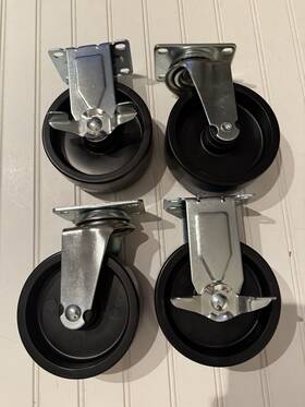 G0502ac Husky 5 Inch Black Caster Kit For Welded Steel Garage Cabinets And Others Projects