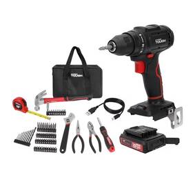 Hyper Tough 76975 20v Max Cordless Drill Kit 70-piece With Battery Charger