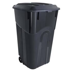 D0102hpj2ex Hyper Tough 32 Gallon Wheeled Heavy Duty Plastic Garbage Can Attached Lid Black