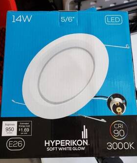 X000q62vrt Hyperikon 14w Soft White 5/6 Inch Recessed Lights New
