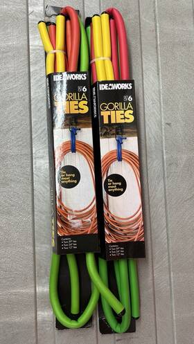 Idea Works 017874029891 Set Of 6 Gorilla Ties Tie Or Hang Most Anything Holds Up To 200 Lbs 39 Inch 24 12