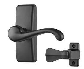 Ideal Security 056947415582 Matte Black Storm Door Lever Handle Set