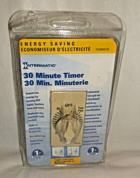 30-minute Intermatic Fd30mc70 Nip Countdown Wall Timer Ivory