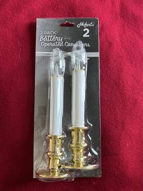 2202 J Hofert S 2-pack Battery Operated Flameless Candles New Sealed Gold Base