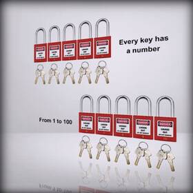 Jojomark 743636410323 Lockout Tagout Locks For Safety Padlock Loto Keyed Different No. 1-100