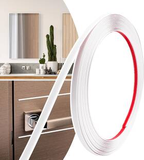 59314 Jsiwoth 0.25in 20ft Peel And Stick Wall Molding Trim - 1/4in-20ft White Paintable