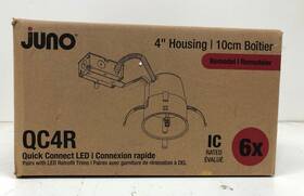 Qc4r Juno 196182650055 Quick Connect 4 Inch Ic Rated Remodel Recessed Housings 6 Pack New