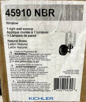 45910nbr Kichler Lighting Llc. Winslow 9 Inch Tall Bathroom Sconce Natural Brass