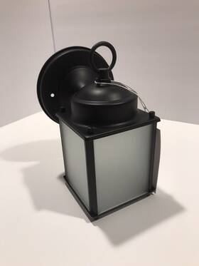 S9611 Kichler 1-light Black Satin 8 Inch Outdoor Wall 60-w Etched Glass Bks New