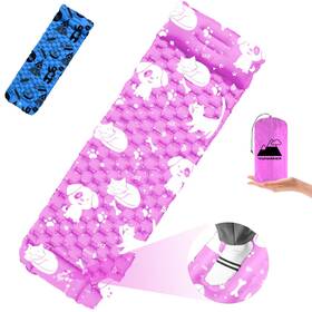 100215 Kidzadventure Inflatable Sleeping Pad For Kids Toddler And Youth Air 65 Inch X 22 Pink