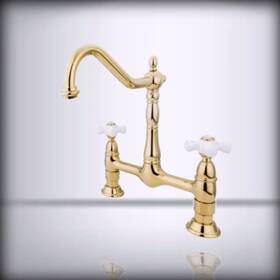 Ks1172px Kingston Brass For Heritage Bridge Kitchen Faucet 8-1/2 Polished