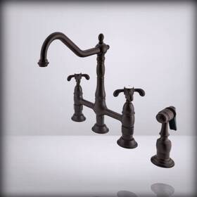 Ks1275txbs Kingston Brass - French Country Bridge Kitchen Fauc Oil Rubbed Bronze