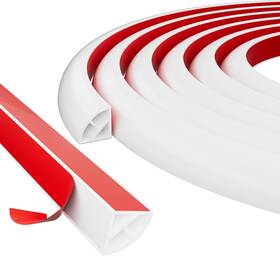 Kneelisa 636144788094 16.4ft/5m Flexible Peel And Stick Quarter Round Molding Trim 16.4 Ft White