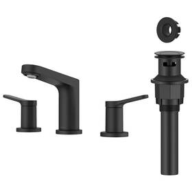 Fus-14103mb Kraus Indy Widespread Bathroom Faucet In Matte Black With 2 Handles Pop Up D