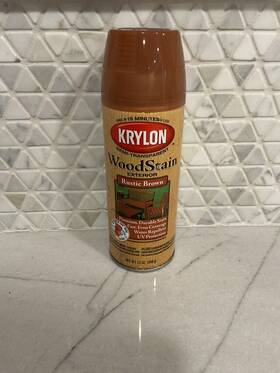 K03603000 Krylon Exterior Semi-transparent Wood Stain Rustic Brown 12 Ounce