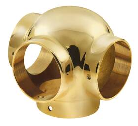 00-705 Lavi 00-705/1h Ball Side Outlet Tee Railing Component For 1.5 Inch Tubing Polished Brass Finish
