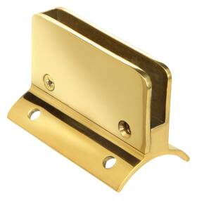 00-812 Lavi 00-812/1hsl .25 Inch Glass Panel Clip With Stop Left Type Polished Brass Finish