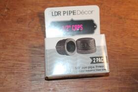 Ca-12-2 Ldr Bundle Of 24 Pipe Decore 1/2 Inch Caps Fittings 2 Pack Industrial Steel Grey