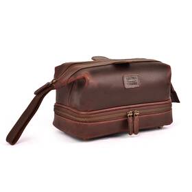 Leather Village 906166962959 Genuine Dopp Kit Large Travel Toiletry Bag With