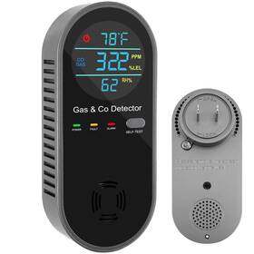 P15lm8 Lemontail 1 Pack 4-in-1 Plug-in Carbon Monoxide Detector With Voice Silver Grey-1pack
