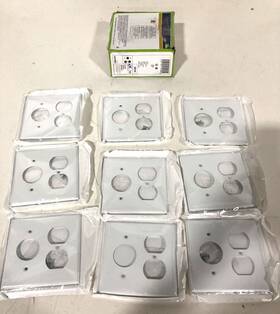 1-single Leviton 88046 9pk White 2-gang 1 Duplex / Wall Plate New