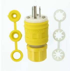 R51-14w47-ypb Leviton 15 Amp 125-volt Wetguard Straight Blade Grounding Plug Yellow 14w47-ypb