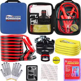 Gjb-38 Lianxin Car Roadside Emergency Kit With Jumper Cables Automotive Safety Roadsid
