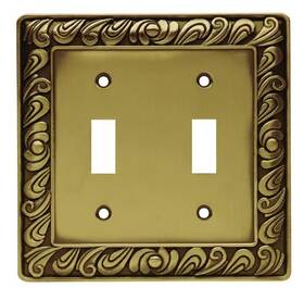 64040 Liberty Paisley Tumbled Antique Brass Switch/toggle Outlet Metal Wall Plate