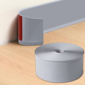Jc-bmt-40g Lifronkit Flexible Baseboard Molding Trim Peel And Stick Rubber 4in X 40ft Gray